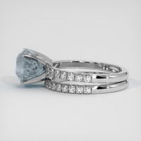 3.58 Ct. Greyish Blue Sapphire Ring, 10K White Gold 4