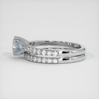 0.66 Ct. Bluish Grey Sapphire Ring, 10K White Gold 4