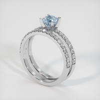 0.60 Ct. Greyish Blue Sapphire Ring, 10K White Gold 2