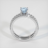 0.60 Ct. Greyish Blue Sapphire Ring, 10K White Gold 3