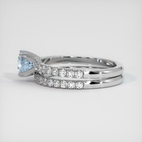 0.60 Ct. Greyish Blue Sapphire Ring, 10K White Gold 4