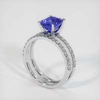 3.00 Ct. Color Change Sapphire Ring, 14K White Gold 2