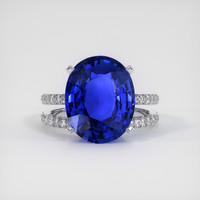 10.19 Ct. Sapphire Ring, 14K White Gold 1