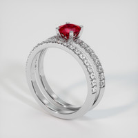 0.68 Ct. Ruby Ring, 14K White Gold 2