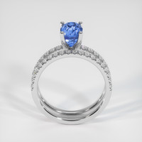 2.05 Ct. Blue Sapphire Ring, 14K White Gold 3