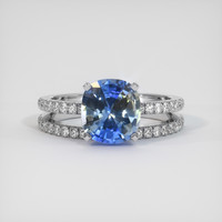 2.55 Ct. Bi Color Sapphire Ring, 14K White Gold 1