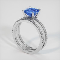 2.55 Ct. Bi Color Sapphire Ring, 14K White Gold 2