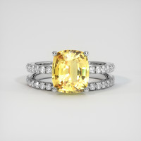 3.12 Ct. Yellow Sapphire Ring, 14K White Gold 1