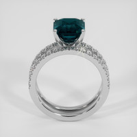 3.50 Ct. Greenish Blue Sapphire Ring, 14K White Gold 3