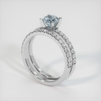 0.66 Ct. Sapphire Ring, 14K White Gold 2