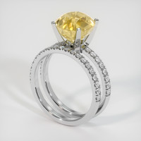 5.08 Ct. Yellow Sapphire Ring, 14K White Gold 2