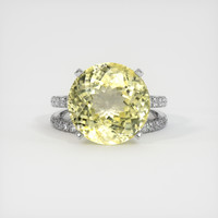 15.51 Ct. Yellow Sapphire Ring, 14K White Gold 1
