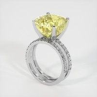 15.51 Ct. Yellow Sapphire Ring, 14K White Gold 2