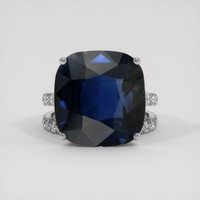 15.18 Ct. Blue Sapphire Ring, 18K White Gold 1