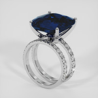 15.18 Ct. Blue Sapphire Ring, 18K White Gold 2