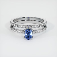 0.71 Ct. Sapphire Ring, 18K White Gold 1