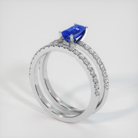 0.96 Ct. Sapphire Ring, 18K White Gold 2