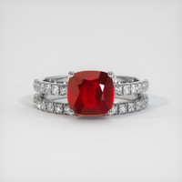 2.98 Ct. Ruby Ring, 18K White Gold 1