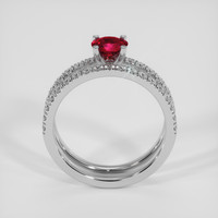 0.64 Ct. Ruby Ring, 18K White Gold 3