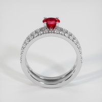 0.68 Ct. Ruby Ring, 18K White Gold 3