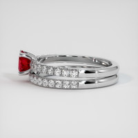 0.68 Ct. Ruby Ring, 18K White Gold 4