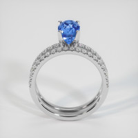 2.05 Ct. Blue Sapphire Ring, 18K White Gold 3