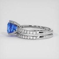 2.05 Ct. Blue Sapphire Ring, 18K White Gold 4