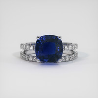 4.16 Ct. Blue Sapphire Ring, 18K White Gold 1