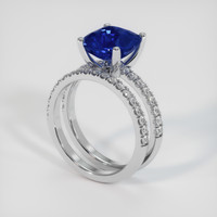 4.16 Ct. Blue Sapphire Ring, 18K White Gold 2