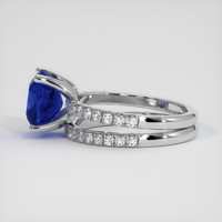 4.16 Ct. Blue Sapphire Ring, 18K White Gold 4