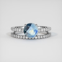 1.22 Ct. Sapphire Ring, 18K White Gold 1