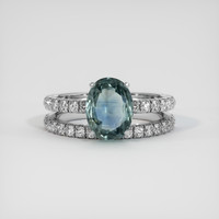 1.51 Ct. Sapphire Ring, 18K White Gold 1