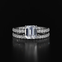 1.59 Ct. White Sapphire Ring, 18K White Gold 1