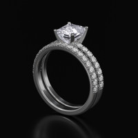 1.59 Ct. White Sapphire Ring, 18K White Gold 2