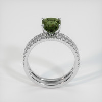 2.97 Ct. Greenish Brown Sapphire Ring, 18K White Gold 3
