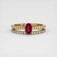 0.61 Ct. Ruby Ring, 10K Yellow Gold 1