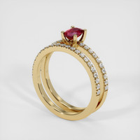 0.61 Ct. Ruby Ring, 14K Yellow Gold 2
