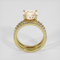 4.05 Ct. Peach Sapphire Ring, 14K Yellow Gold 3
