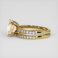 4.05 Ct. Peach Sapphire Ring, 14K Yellow Gold 4