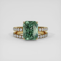 5.15 Ct. Green Sapphire Ring, 14K Yellow Gold 1