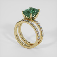 5.15 Ct. Green Sapphire Ring, 14K Yellow Gold 2