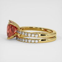 3.22 Ct. Pinkish Brown Sapphire Ring, 14K Yellow Gold 4