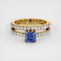 0.86 Ct. Sapphire Ring, 18K Yellow Gold 1