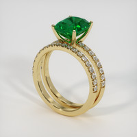 2.52 Ct. Emerald Ring, 18K Yellow Gold 2