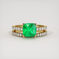 1.55 Ct. Emerald Ring, 18K Yellow Gold 1