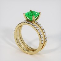 1.55 Ct. Emerald Ring, 18K Yellow Gold 2