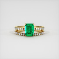 1.19 Ct. Emerald Ring, 18K Yellow Gold 1