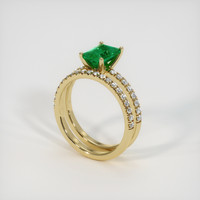 1.19 Ct. Emerald Ring, 18K Yellow Gold 2