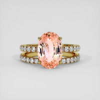 5.09 Ct. Padparadscha Sapphire Ring, 18K Yellow Gold 1