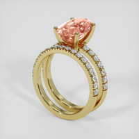 5.09 Ct. Padparadscha Sapphire Ring, 18K Yellow Gold 2